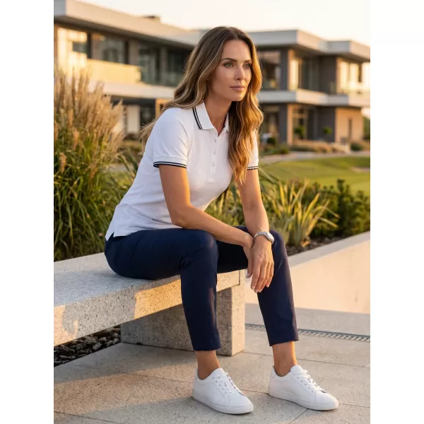  Tricou de damă cu guler MALFINI FOCUS 233 ALB 