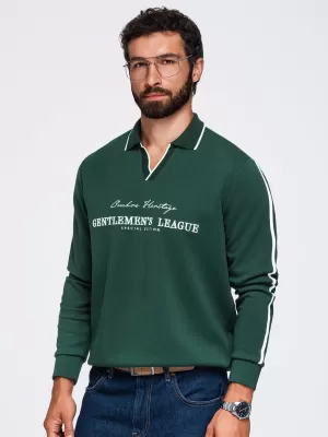 Hanorac pentru bărbați OMBRE OM-SSNZ-0268 VERDE ÎNCHIS