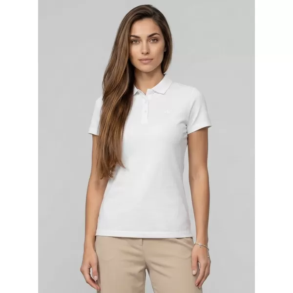  Tricou de damă cu guler 4F WMM00TPTSF0768 ALB 