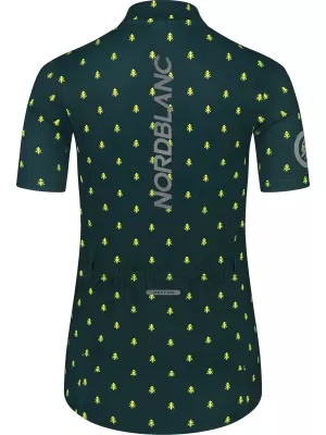 Tricou de ciclism pentru femei NORDBLANC TREES NBSLF8085 VERDE ÎNCHIS