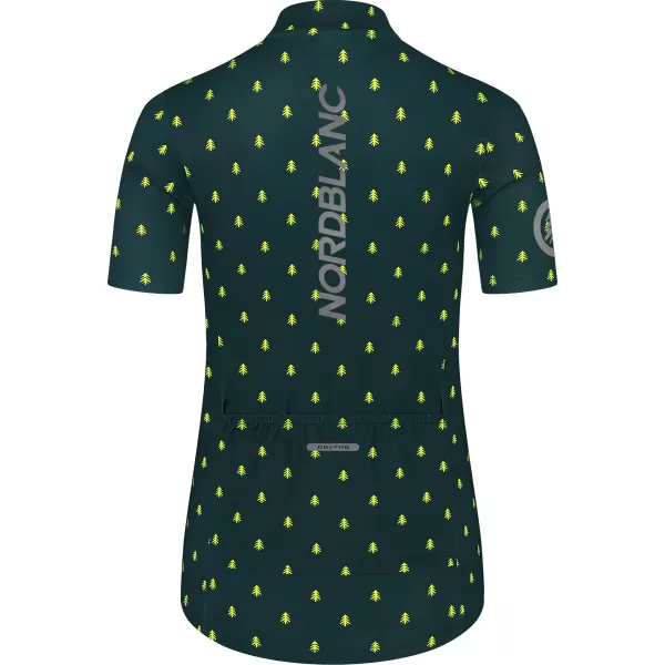  Tricou de ciclism pentru femei NORDBLANC TREES NBSLF8085 VERDE ÎNCHIS 