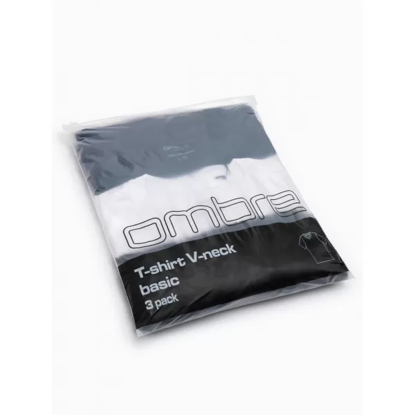  Tricou pentru bărbați OMBRE OM-TSBS-0281 NEGRU/ALB/ALBASTRU 