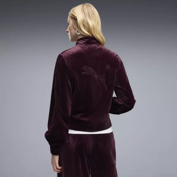  Geaca de dama PUMA ESS ELEVATED VELOUR TRACKJACKET 69402124 RUBY NOIR 