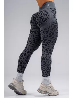Jambiere compresive push-up cu imprimeu leopard NEBBIA PRIMAL 849 LEOPARD NEGRU