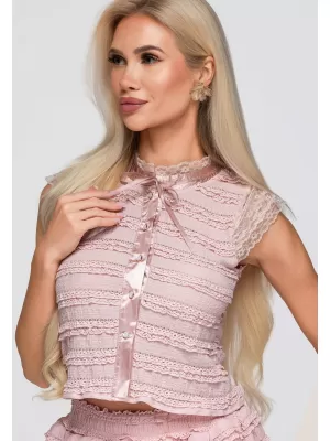 Bluza de dama OMBRE OW-TS-E0066 ROZ