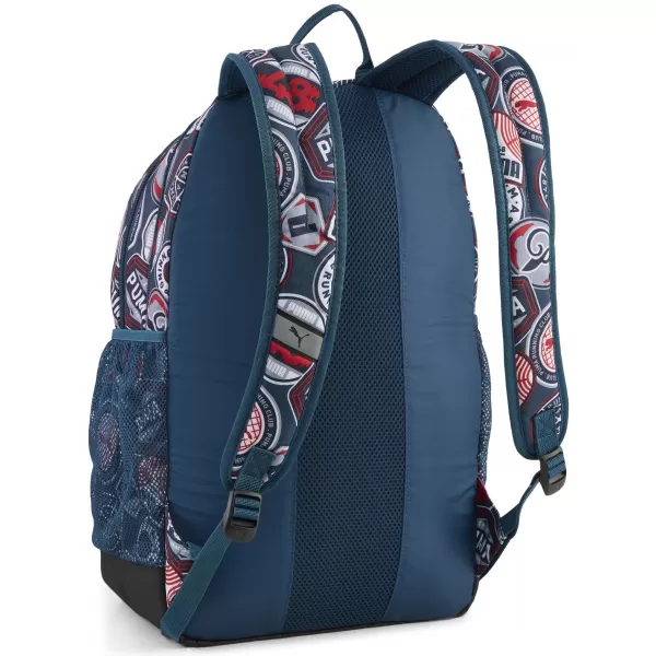  Rucsac PUMA ACADEMY AOP BACKPACK 09115027 BENZINĂ LA MIEZUL NOPȚII/PENTRU TOT TIMPUL ROȘU/ECUSOANE DE ALERGARE AOP 