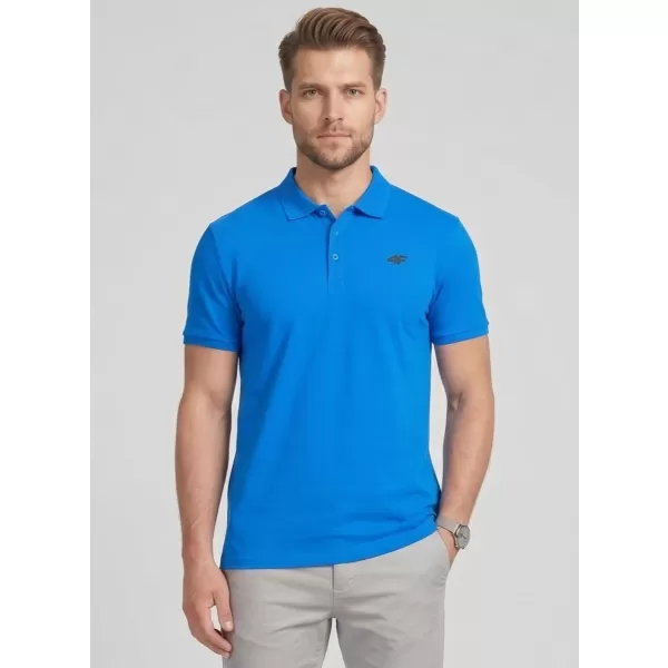  Tricou pentru bărbați cu guler 4F WMM00TPTSM0770 ALBASTRU 