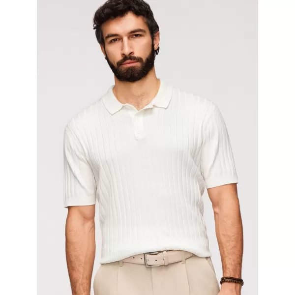  Tricou pentru bărbați cu guler OMBRE OM-POSS-0169 ALB SPART 