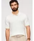 Tricou pentru bărbați cu guler OMBRE OM-POSS-0169 ALB SPART