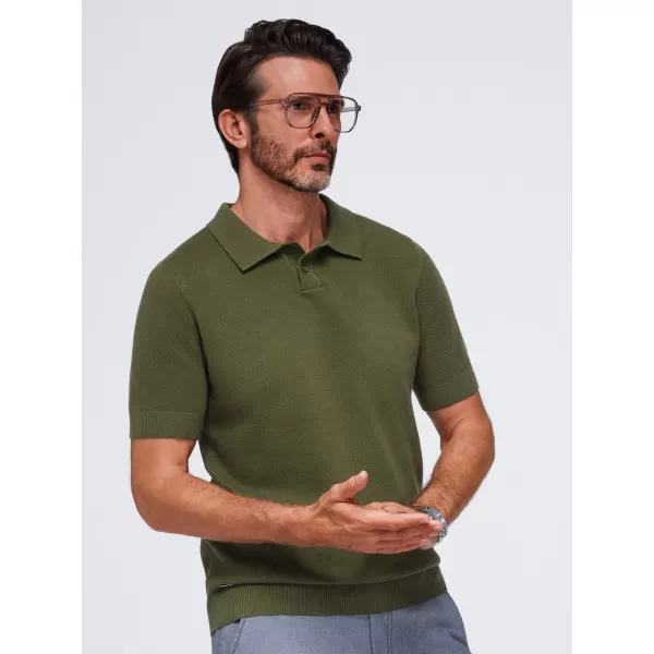  Tricou polo pentru bărbați OMBRE OM-POSS-0178 MĂSLINE 