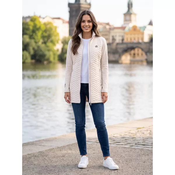  Palton hibrid de damă ALTISPORT IRYSA BEJ DESCHIS 