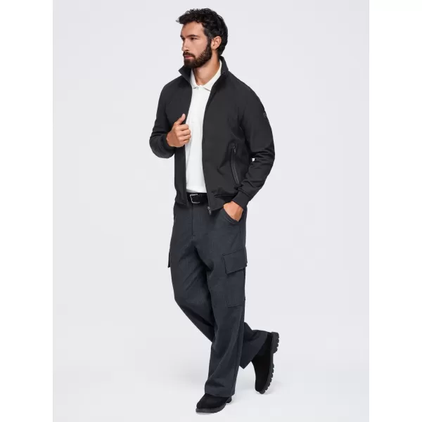  Jachetă cu glugă pentru bărbați OMBRE OM-JANP-0233 NEGRU 