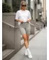 Pantaloni scurți de damă DSTREET SY0561 GRI DESCHIS