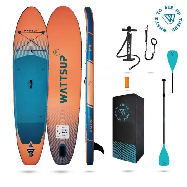  Placă cu vâsle WATTSUP F11 Minicombo ORANGE ALBASTRU/PORTOCALIU 