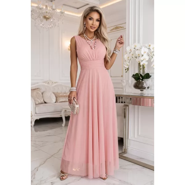  Rochie de femei NUMOCO 678-5 ROZ PUDRA 