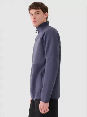 Hanorac pentru bărbați din fleece 4F WAW25TFLEM357 DENIM