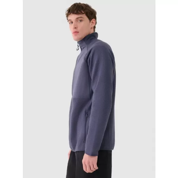  Hanorac pentru bărbați din fleece 4F WAW25TFLEM357 DENIM 