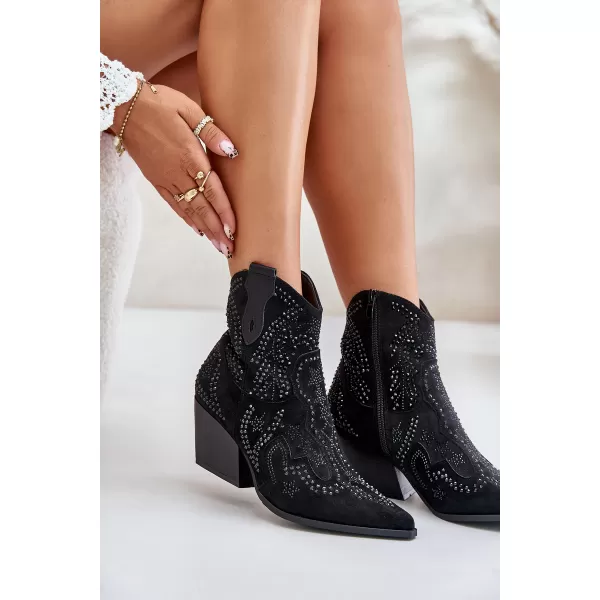  Pantofi de dama cu toc BOTO 9676A NEGRU 