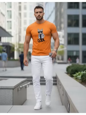 Tricou pentru bărbați DSTREET NX5018R-OR ALB