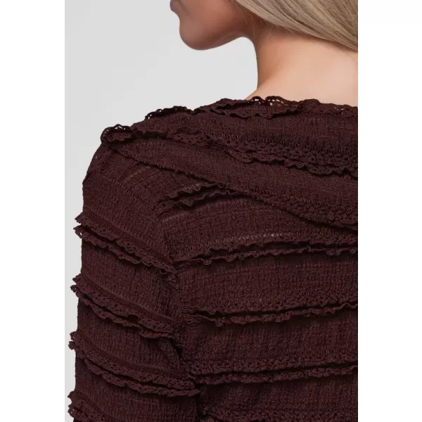  Bluza de dama OMBRE OW-TS-E0067 MARO ÎNCHIS 