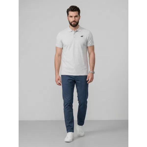  Tricou pentru bărbați cu guler 4F WMM00TPTSM0771 MELANGE GRI DESCHIS RECE 