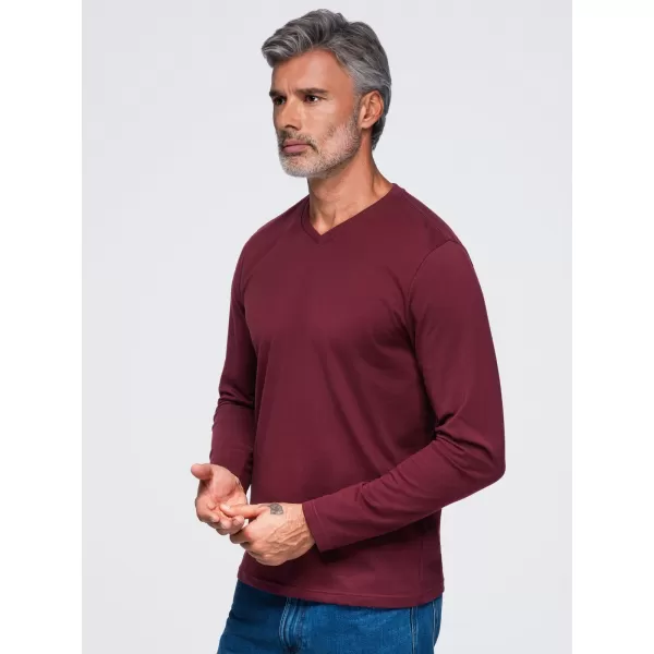  Tricou pentru bărbați OMBRE OM-LSBL-0143 BURGUNDIA 
