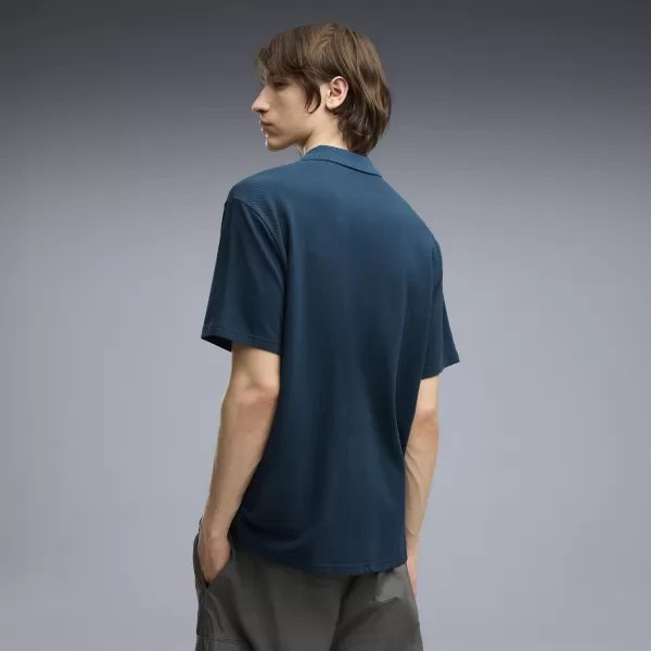 Tricou pentru bărbați cu guler PUMA WARDROBE ESS PIQUE RELAXED POLO 62965736 BENZINĂ DE LA MIEZUL NOPȚII 