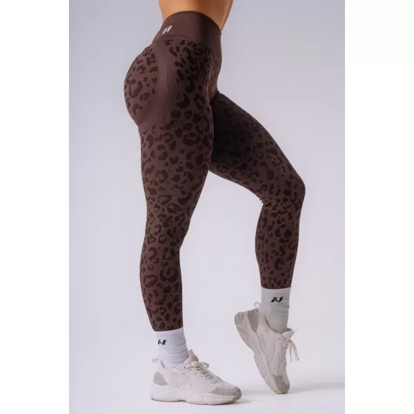  Jambiere de damă NEBBIA PRIMAL 849 LEOPARD MARO ÎNCHIS 