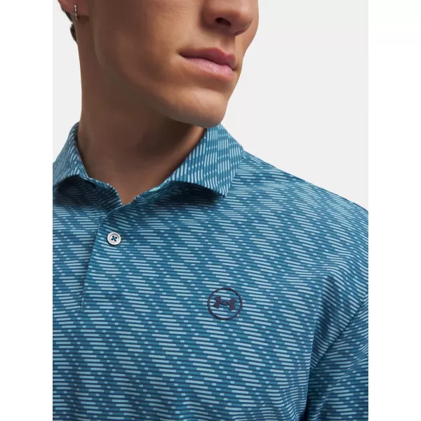  Polo pentru bărbați UNDER ARMOUR UA DRIVE CHILL PRINTED POLO 6009724-466 ALBASTRU 