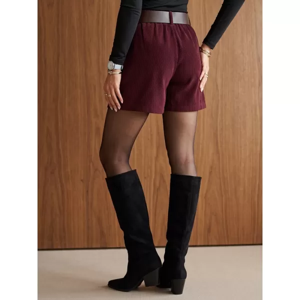  Pantaloni scurți de damă DSTREET SY0602 BURGUNDIA 