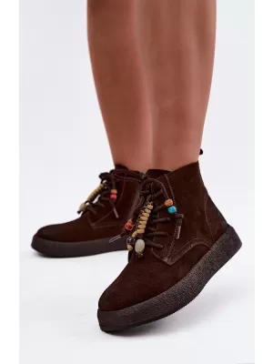 Botine de dama ARTIKER 59C1133 NUANȚE DE MARO ȘI BEJ