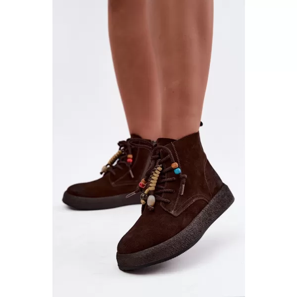 Botine de dama ARTIKER 59C1133 NUANȚE DE MARO ȘI BEJ 