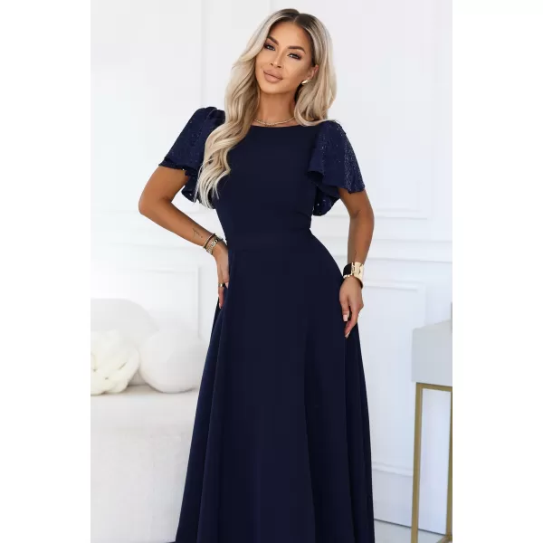  Rochie NUMOCO 694-4 ALBASTRU ÎNCHIS 