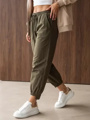 Pantaloni de dama DSTREET UY3167 MĂSLINE
