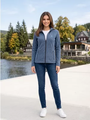 Hanorac de damă din fleece ALTISPORT ALW002852 EVIDENȚIERI DE DENIM ÎNCHIS LA CULOARE