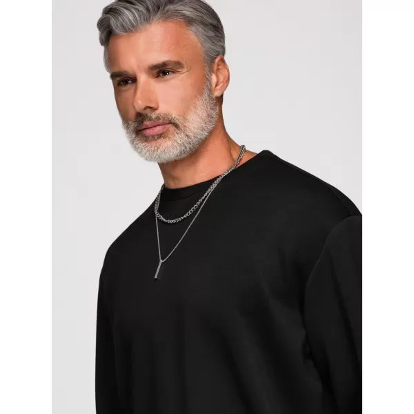  Hanorac pentru bărbați OMBRE OM-SSNZ-0274 NEGRU 