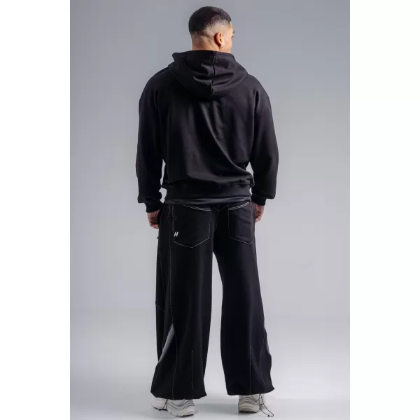  Hanorac cu fermoar și logo brodat NEBBIA PRIMAL 884 NEGRU 