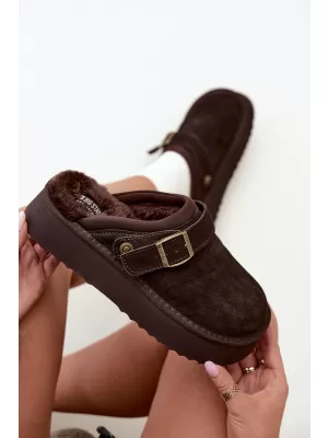 Papuci de damă BIG STAR SHOES UU274697 MARO/BEJ