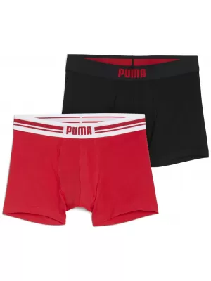 Boxeri pentru bărbați PUMA MEN EVERYDAY PLACED LOGO BOXER 2P 93847605 ROȘU/NEGRU