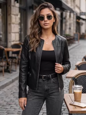 Geaca de dama DSTREET TY5721 NEGRU