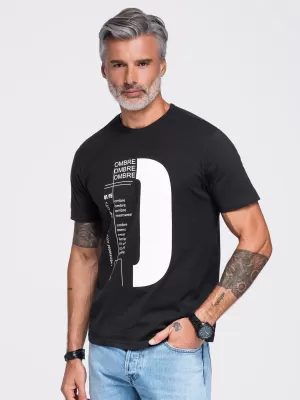 Tricou pentru bărbați OMBRE OM-TSPT-0299 NEGRU