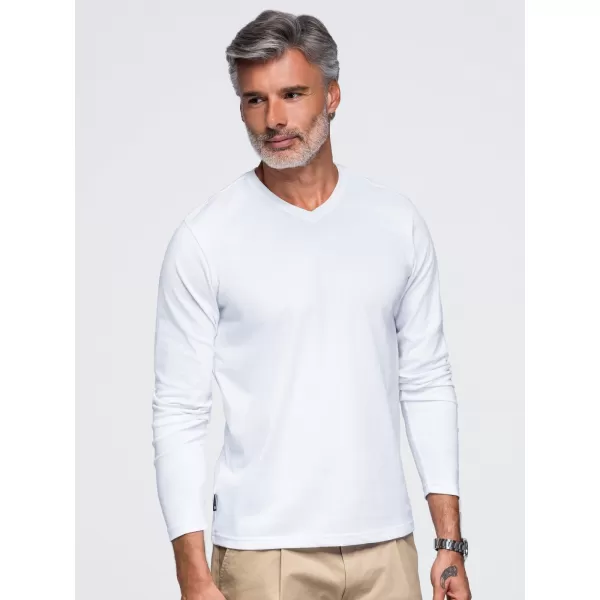  Tricou pentru bărbați OMBRE OM-LSBL-0143 ALB 