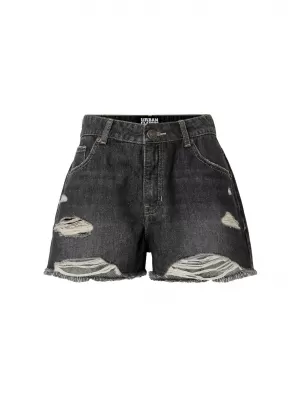 Pantaloni scurți de damă URBAN CLASSICS TB8193 NEGRU SPALAT