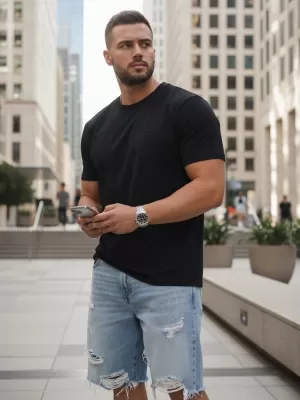 Tricou pentru bărbați DSTREET RX5671 NEGRU