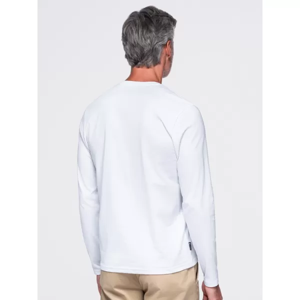  Tricou pentru bărbați OMBRE OM-LSBL-0143 ALB 