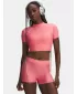 Tricou pentru femei UNDER ARMOUR HEATGEAR CROP MOCK SS 6010006-600 ROZ