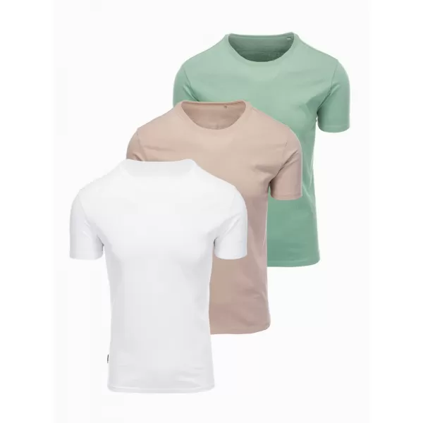  Tricou pentru bărbați OMBRE OM-TSBS-0268 GRI-VERDE/ALB/BEJ 