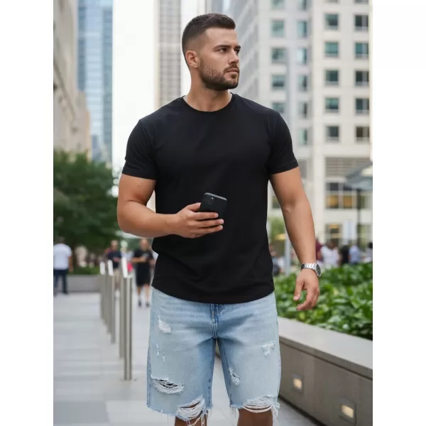  Tricou pentru bărbați DSTREET RX5671 NEGRU 