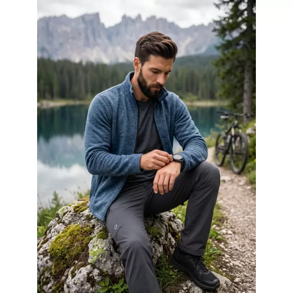  Hanorac bărbătesc din micro polar MALFINI FACTOR 852 EVIDENȚIERI DE DENIM ÎNCHIS LA CULOARE 