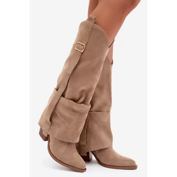  Cizme de dama BOTO 7699A KAKI 